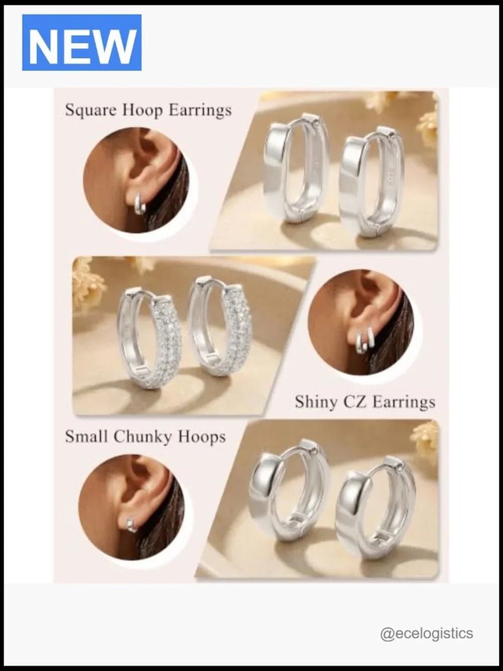 3 Pair Gold Chunky Hoop Earrings Set Hypoallergenic Stacking Huggies